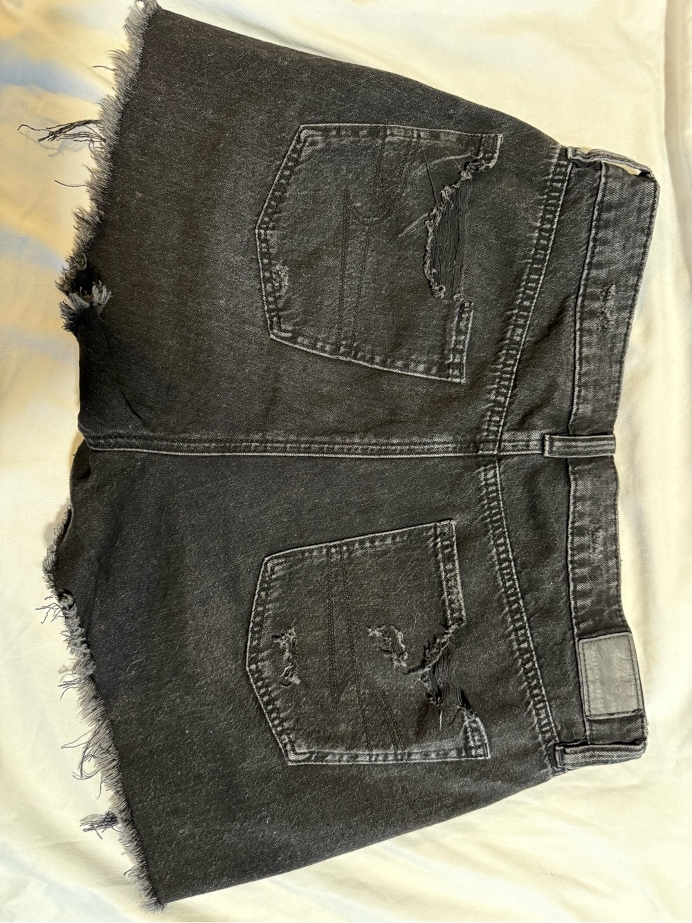 American Eagle Outfitters Black Distressed Cutoff Jean Shorts - Picture 2 of 5